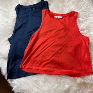 2 Athleta NWOT tanks Navy and Orange XS